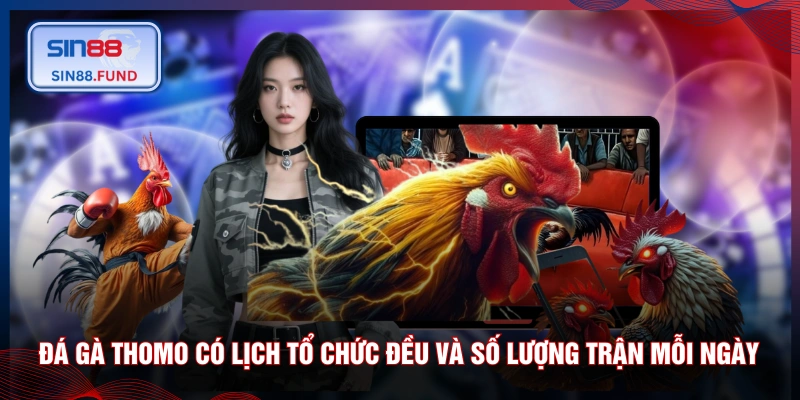 Đá gà Thomo có lịch tổ chức đều và số lượng trận mỗi ngày